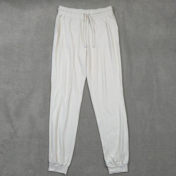 J.Crew Joggers Womens XS Cream Ribbed Knit Drawstring Waist Lounge Pants Viscose — photo 2